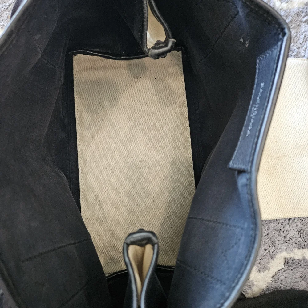 Balenciaga Canvas Tote with Zip Pouch - Cream & Black - Picture 9 of 12